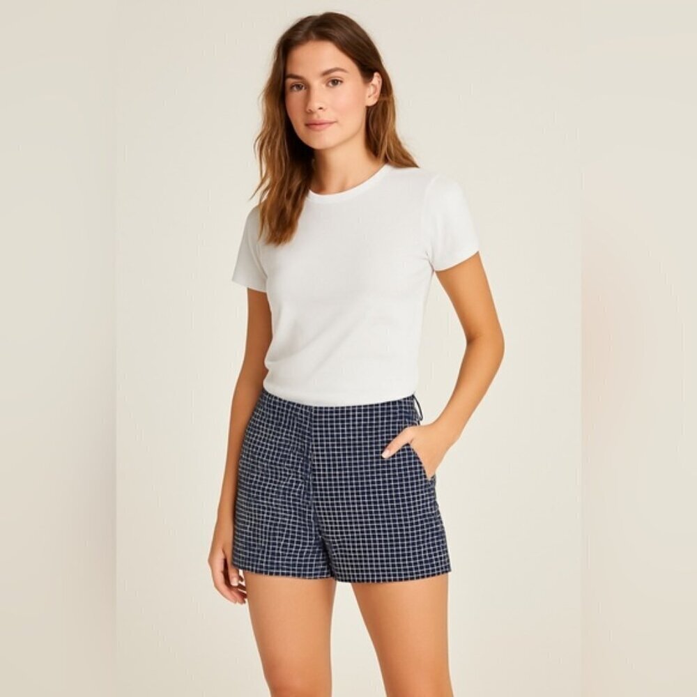 Vuarnet Sport Navy Plaid Shorts Size 2